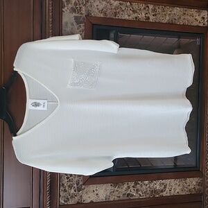 NEW Vocal Rhinestone Pocket V-neck Top